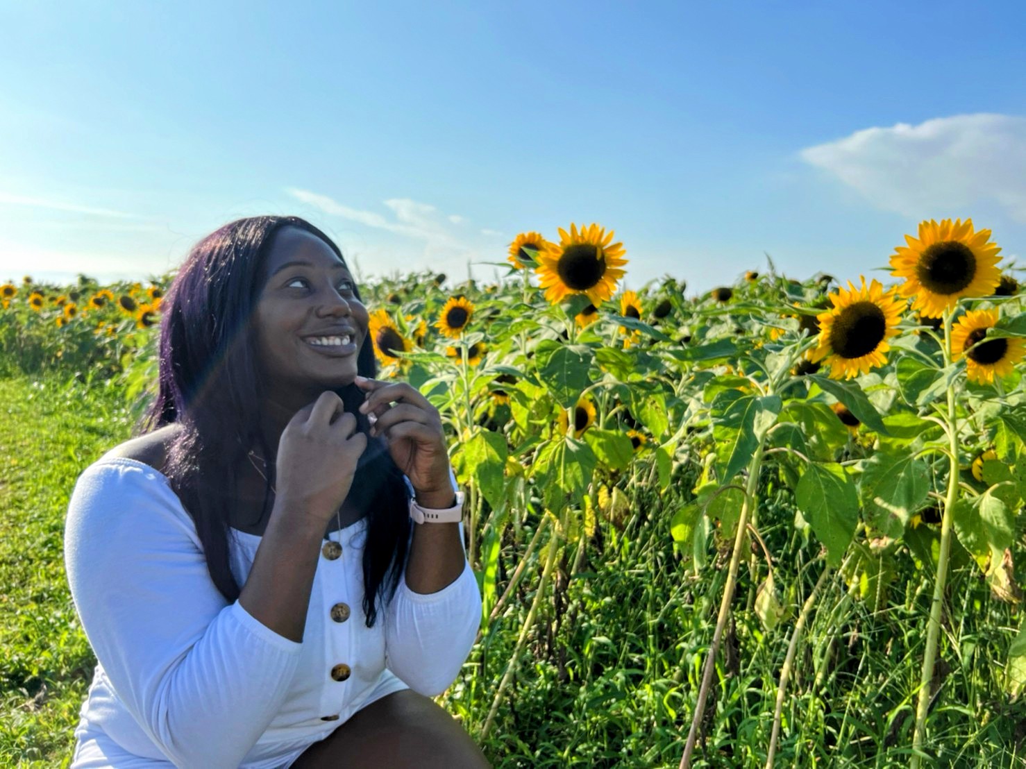 me in a field of sunflowers